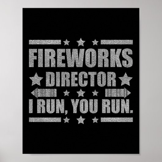 Poster Funky 4 juillet Fireworks Directeur Je Vous Exécut (Devant)
