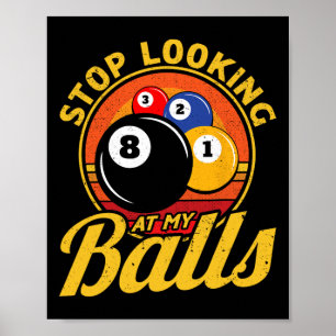 Poster Funky 8 Ball Stop En Regardant Mes Billard Pool Me