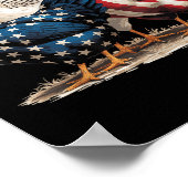 Poster Funky American Flag Rooster Independence Day 4th O (Coin)