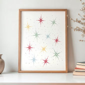 Poster Funky Atomic Starburst Mid Century Pattern