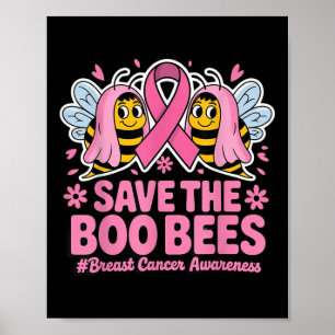 Poster Funky Bees Ghost Boo Cerveau Cancer Sensibilisatio