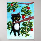 Poster Funky Black Cat Apple Tree Créationarts (Devant)