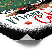 Poster Funky Black Cats Noël Arbre Joyeux Catmess Chat (Coin)