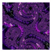 Poster Funky Bold Boho Purple Digital Abstrait Fractal (Devant)