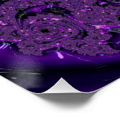 Poster Funky Bold Boho Purple Digital Abstrait Fractal (Coin)