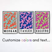 Poster Funky Bold Retro Coral Motif