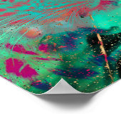 Poster Funky Cheetah Psychedelic Mint Hot rose Art (Coin)