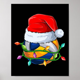 Poster Funky Christmas Volleyball Santa Hat Xmas Garçons