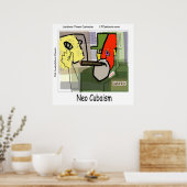 Poster Funky Cubist Art Castro (Cuisine)