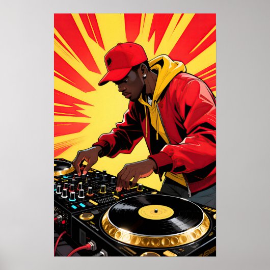 Poster Funky DJ  Pop Art (Devant)