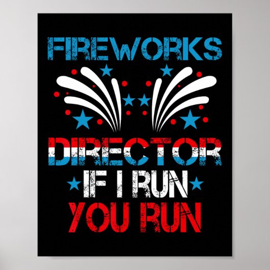 Poster Funky Fireworks Directeur Je Vous Exécute 4 juille (Devant)