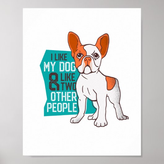 Poster Funky French Bulldog - Comme My Dog et Two People (Devant)