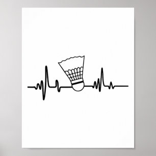 Poster Funky Heartbeat Volant de badminton Sports