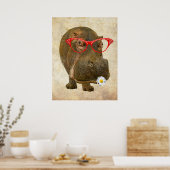 Poster funky Hippopotamus ! (Cuisine)