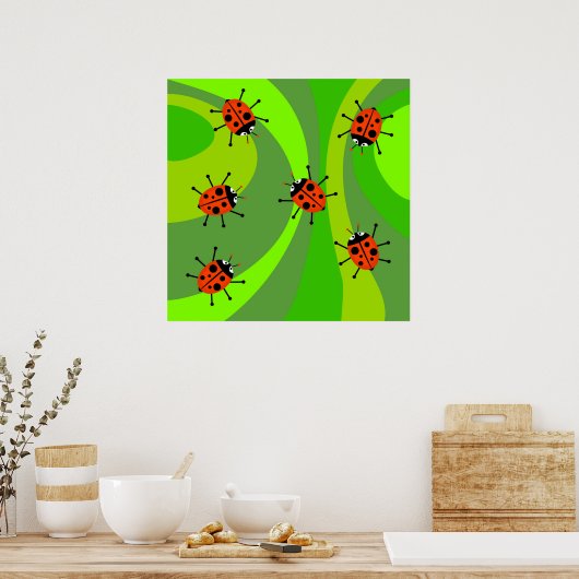 Poster Funky Ladybugs (Cuisine)