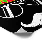 Poster Funky Mexicain Sombrero Moustache Face Pour Cinco (Coin)