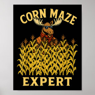 Poster Funky Moose Corn Maze Expert Fall Kids Halloween R