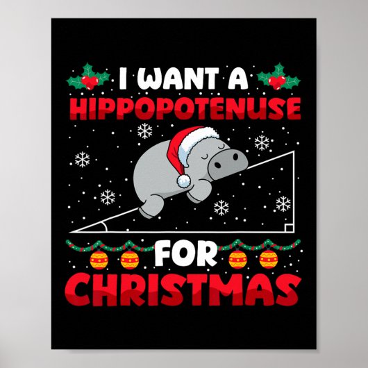 Poster Funky Noël Math Enseignant Hippopoténose Math Lo (Devant)