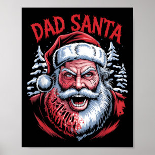 Poster Funky Père Noël Père Noël Papa Fête des noces adul