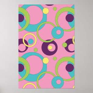 Poster Funky Pink Circles