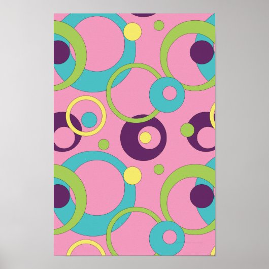 Poster Funky Pink Circles (Devant)