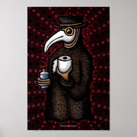 Poster Funky Plague Doctor avec papier toilette (Devant)
