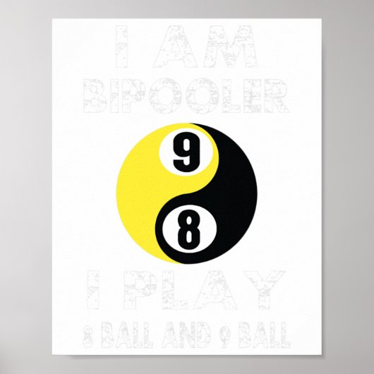 Poster Funky Pool Billard Billiard Chemise Je Suis Bipool (Devant)