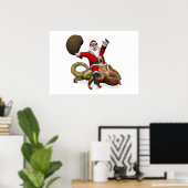 Poster Funky Santa Claus Sur Huge Panther Chameleon (Bureau à domicile)