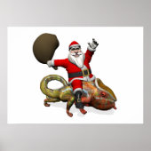 Poster Funky Santa Claus Sur Huge Panther Chameleon (Devant)