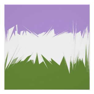 Poster Funky Spiky ZigZag Abstrait Genderqueer Pride Drap