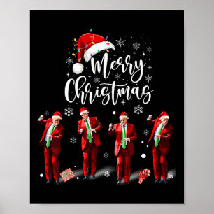 Poster Funky Trump Dance Santa Claus Joyeux Noël