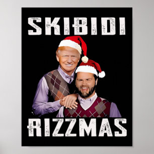 Poster Funky Trump Vance Skibidi Rizzmas Faire Noël G