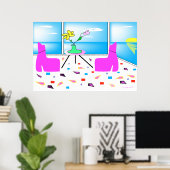 Poster Funky Whimsical Miami coloré (Bureau à domicile)