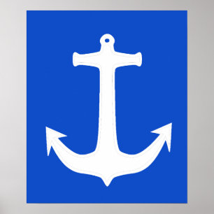 Poster Funky White Ancre A3