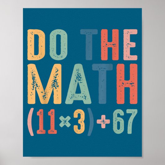 Poster Funny 100 Days School Math Equation Do The Math 10 (Devant)
