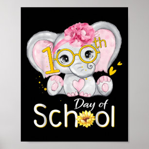 Poster Funny 100 Jours De Chemise De L'École Eléphant 100