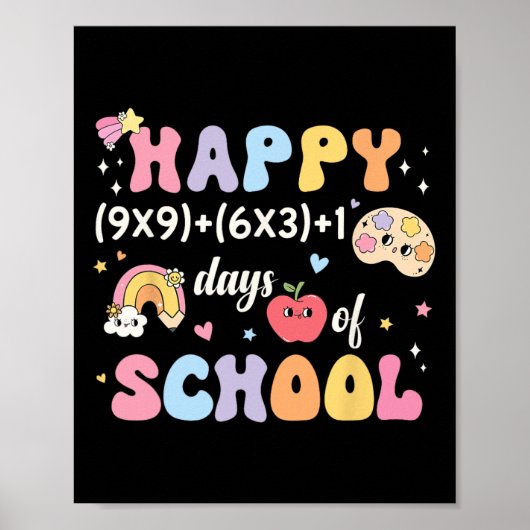 Poster Funny 100th Day Math Formula 100 Days Of School Ma (Devant)
