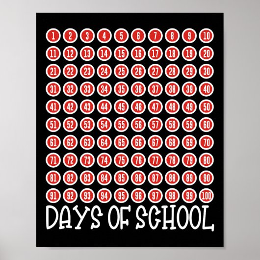 Poster Funny 100th Day Of School Teacher Kids 100 Days Ma (Devant)