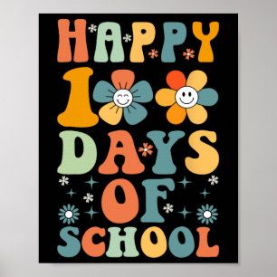 Poster Funny 100th Day School Kids mignonne 100 Days Scho