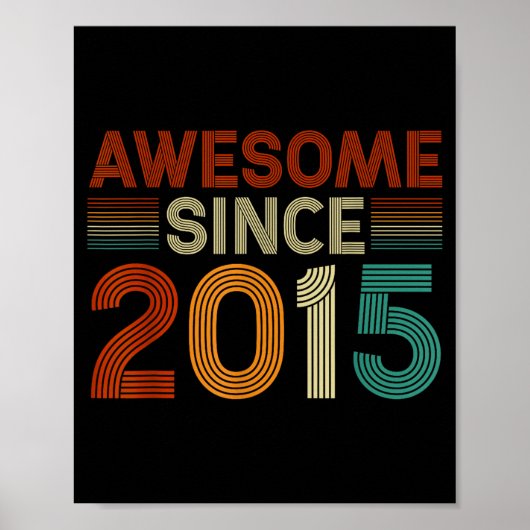 Poster Funny 10 Year Old Awesome Since 2015 Birthday Son  (Devant)