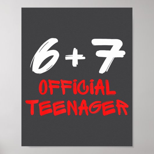Poster Funny 13th Birthday Teenager 6+7 Year Old Boys Kid (Devant)