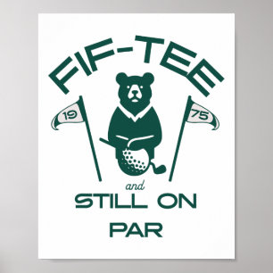 Poster Funny 50e anniversaire Golfer Vintage 1975 Golf Lo