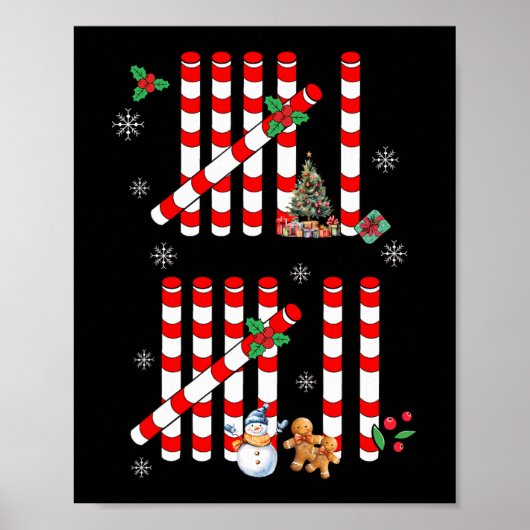 Poster Funny 67 Candy Cane Tally Marks Christmas Six Seve (Devant)