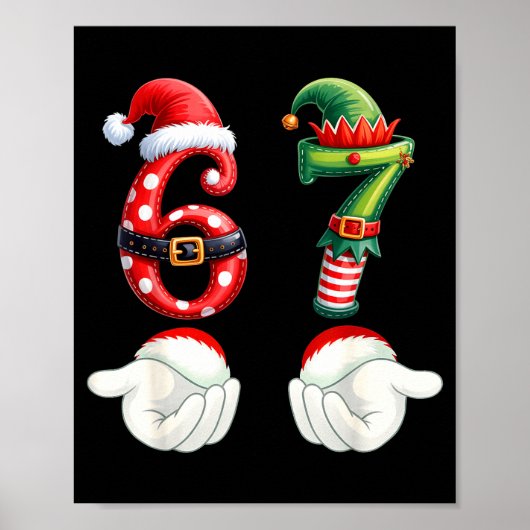 Poster Funny 67 Christmas Pajamas Six Seven Meme 6 7 Elf  (Devant)
