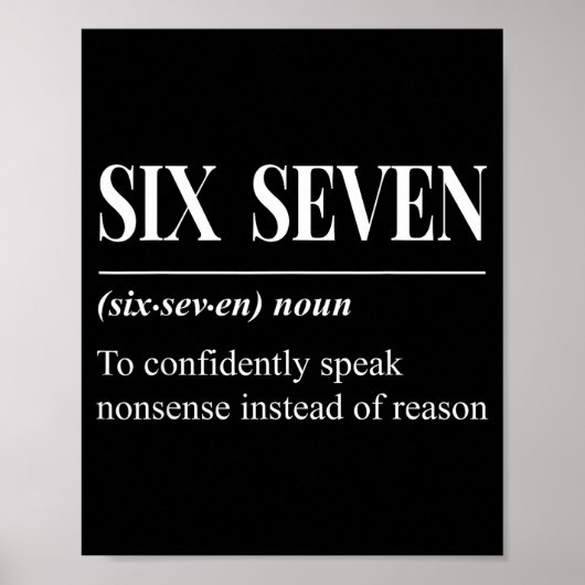 Poster Funny 67 Definition The Meaning Of 67 Meme Six Sev (Devant)