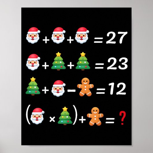 Poster Funny 67 Meme Christmas Math Teacher Santa Six Sev (Devant)