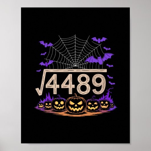 Poster Funny 67 Meme Math Teacher 6 7 Halloween Square Ro (Devant)