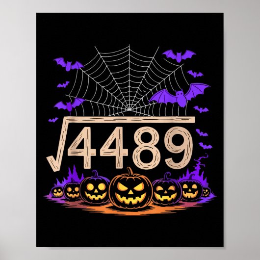 Poster Funny 67 Meme Math Teacher 6 7 Halloween Square Ro (Devant)