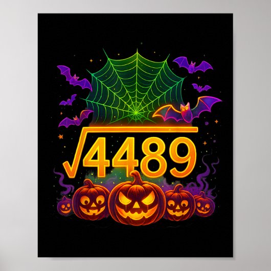 Poster Funny 67 Meme Math Teacher 6 7 Halloween Square Ro (Devant)