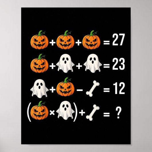 Poster Funny 67 Meme Pumpkin Ghost Math Teacher Costume  (Devant)